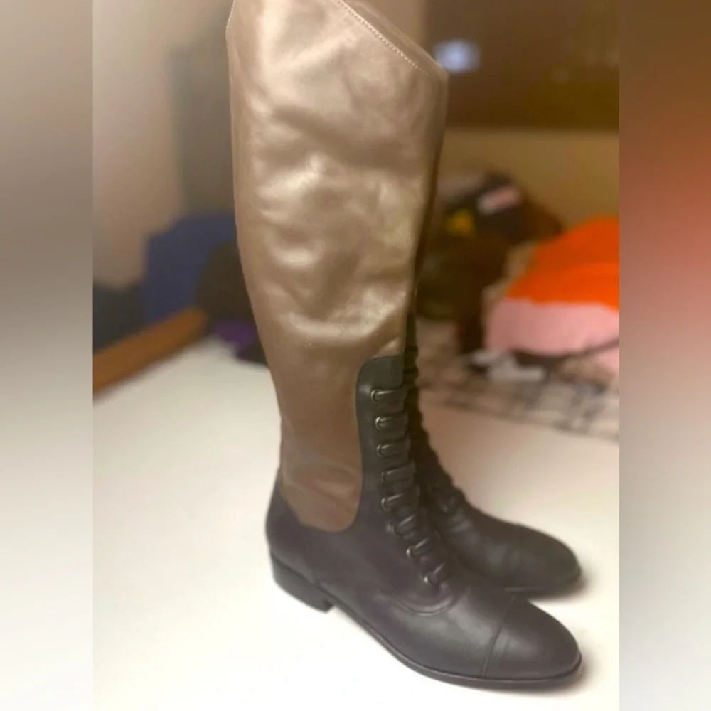 TROOYU Black‎ Brown Handcrafted From Argentina Luxury Leather Equestrian Boots 8